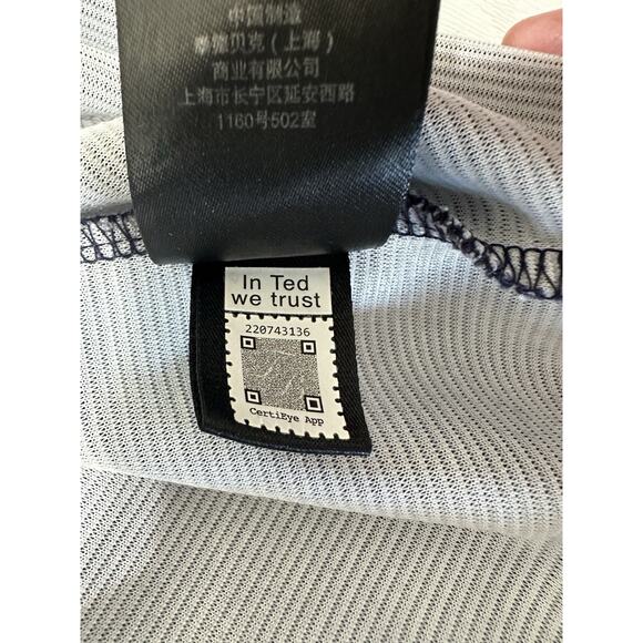 Ted Baker Polo Shirt Mens Small 2 Taigaa Striped Navy Blue Golf Preppy Classic - Picture 12 of 14